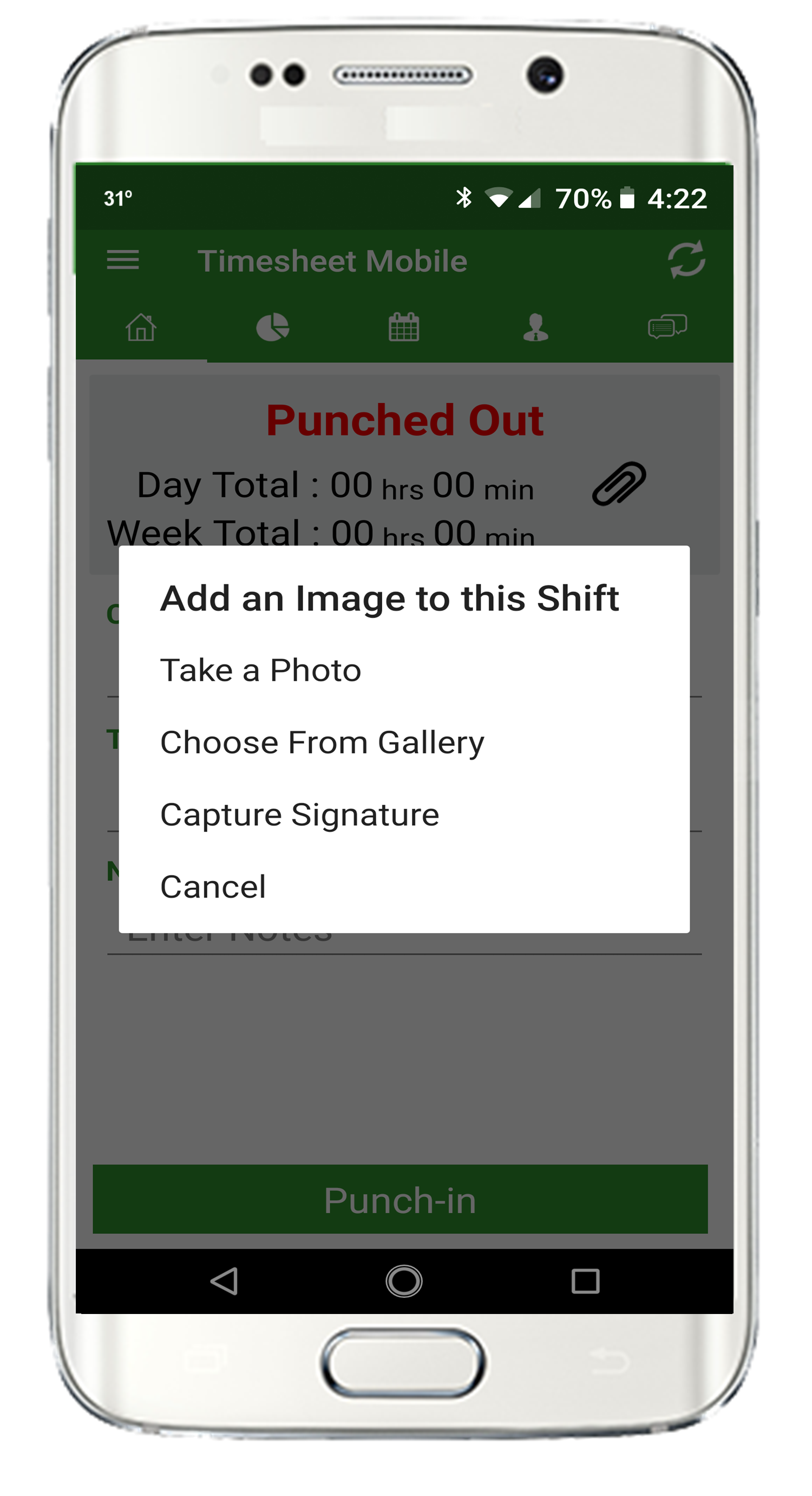 Attach signatures during shifts